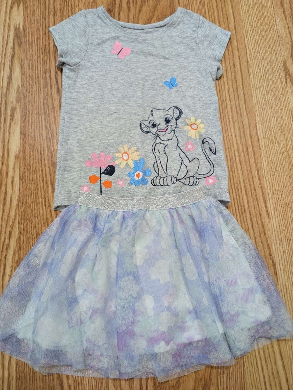 Disney Girls Simba T-shirt with Tulle Skirt 2T